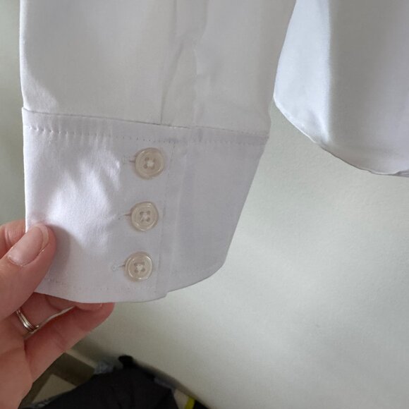 Milly Stretch Poplin Peplum Top in White - Picture 6 of 10